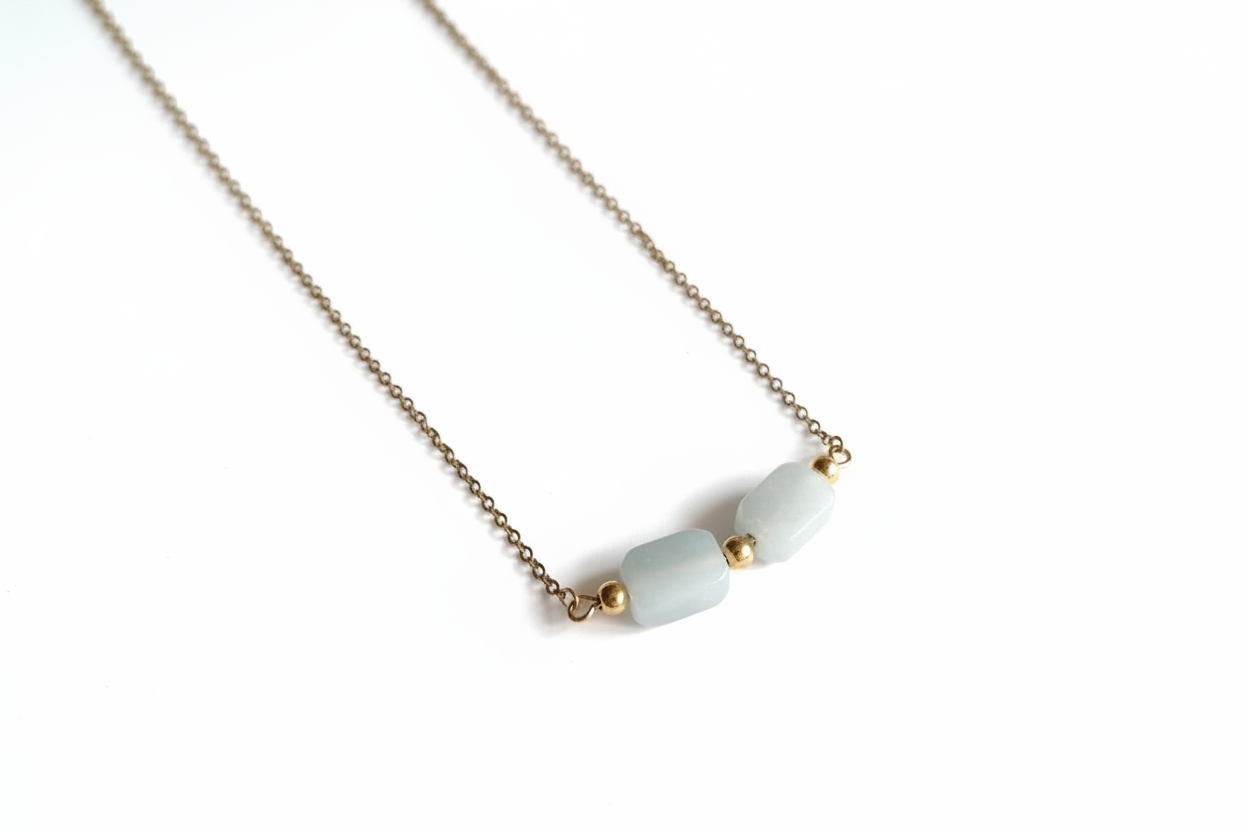 Collier Pierre Aigue-marine - Bijou d'intention Aurora