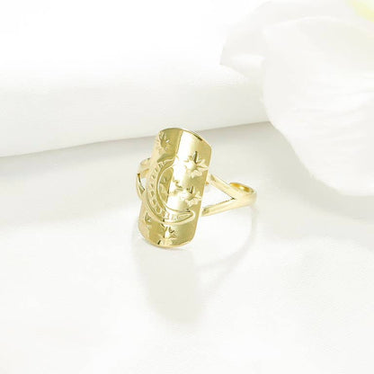 Bague Aurora – Celestial – Étoile du Nord & Lune