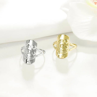 Bague Aurora – Celestial – Étoile du Nord & Lune