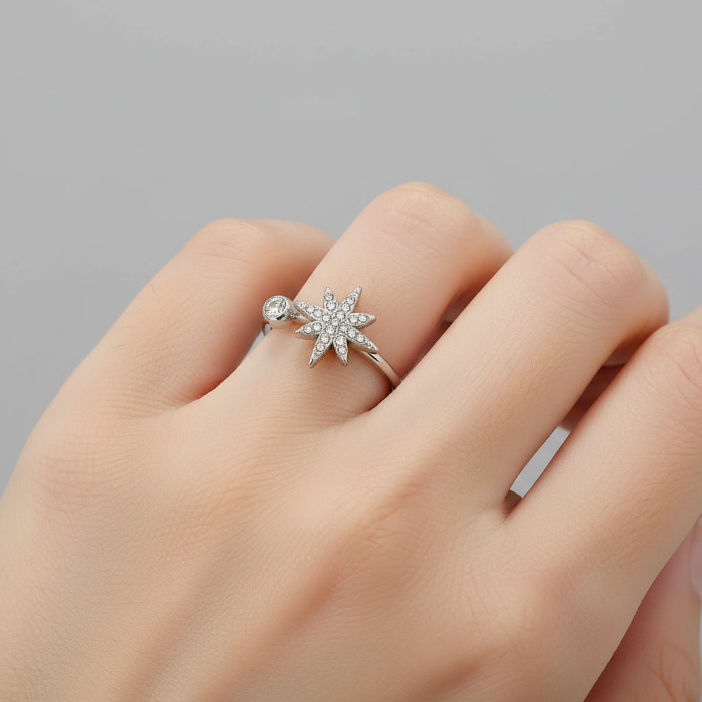 Bague Aurora - étoile du nord (ajustable)