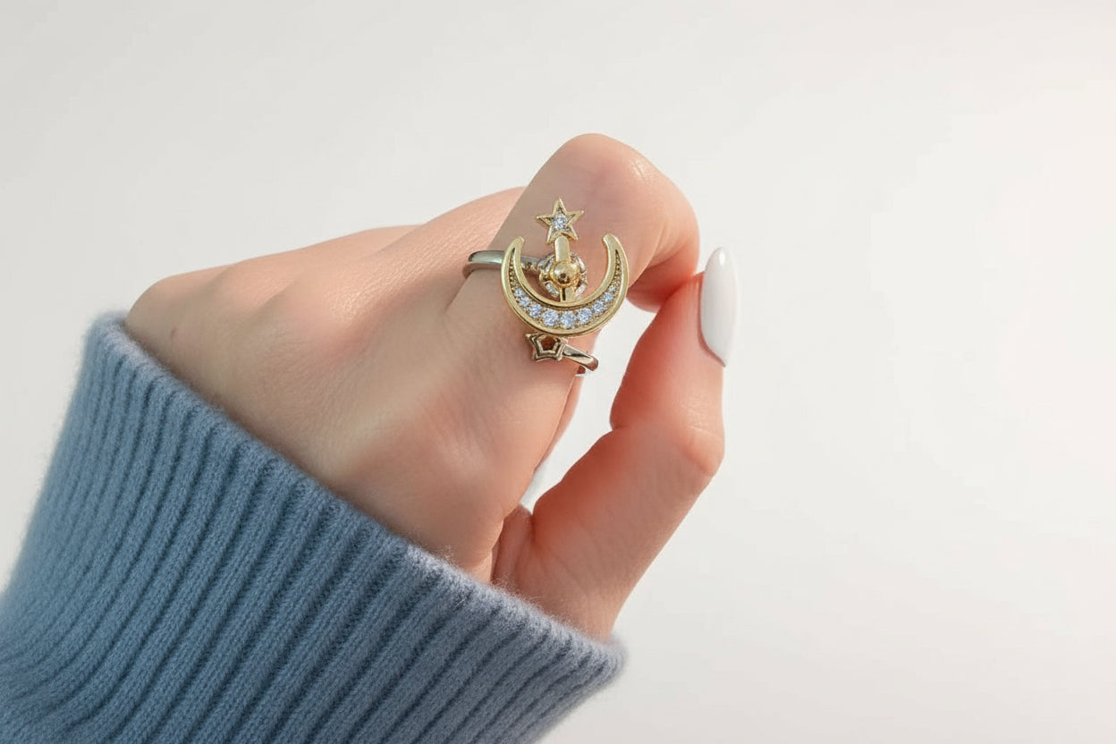 Bague Spinner Polaris – Bijou d’intention Aurora