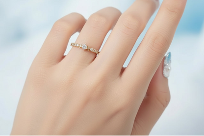 Bague Aurora – Celestial – Fine Étoile & Lune